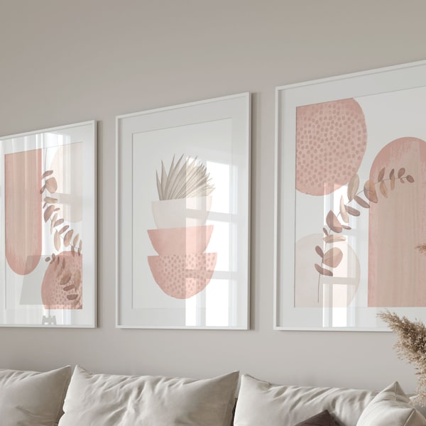 Pink Boho Wall Art Etsy