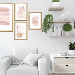 Pink and Gold Abstract Prints, Watercolour Abstract Printable Wall Art ...