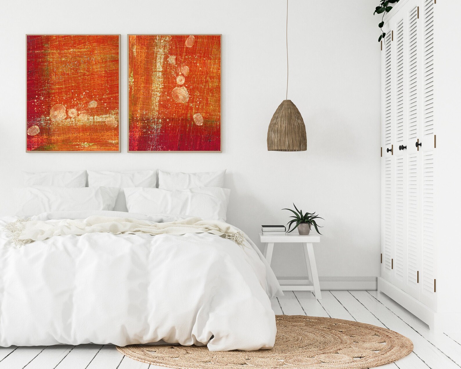 Abstract Print Terracotta and Gold Set of 2 Printable Wall Etsy UK