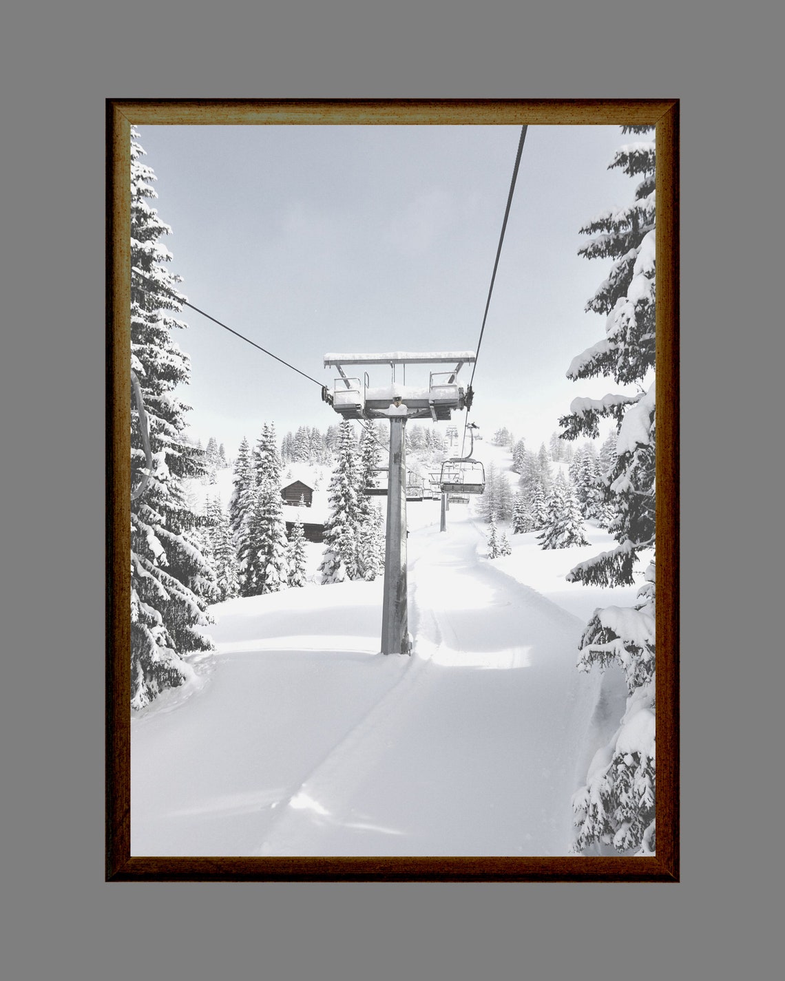 Winter White Forest Wall Art Print. Minimalist Snowy Pine Etsy UK