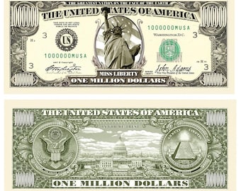 Million Dollar Bills-100 Pack -The Original Best Traditional Million Dollar Bill Collectible Novelty For Entertainment Purpose Promotions