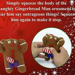 Naughty Christmas Ornaments Naughty Gingerbread Man Christmas Ornaments-Dirty Talking Stocking Stuffer for Adults Popular