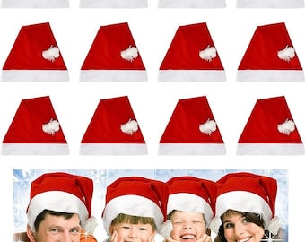 Santa Hats Bulk 6 Felt Blank Hats For Parties Crafts Decorate Them For The Holidays