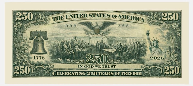 Pack of 50 – U.S. 250th Anniversary Semiquincentennial Commemorative Bills-Made In The USA! Patriotic Celebration Collectible Novelty Fun image 5