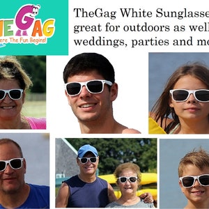 White Sunglasses 12 Pack Wedding, Parties, Schools, Bachelor/Bachelorette, Favors Bulk Pack For Groomsmen Bridesmaids Guests image 10