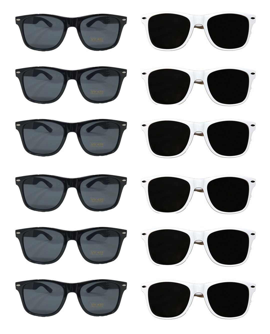 12 BLACK AND 12 WHITE Sunglasses Bulk Retro 1980'S Retro Fashion