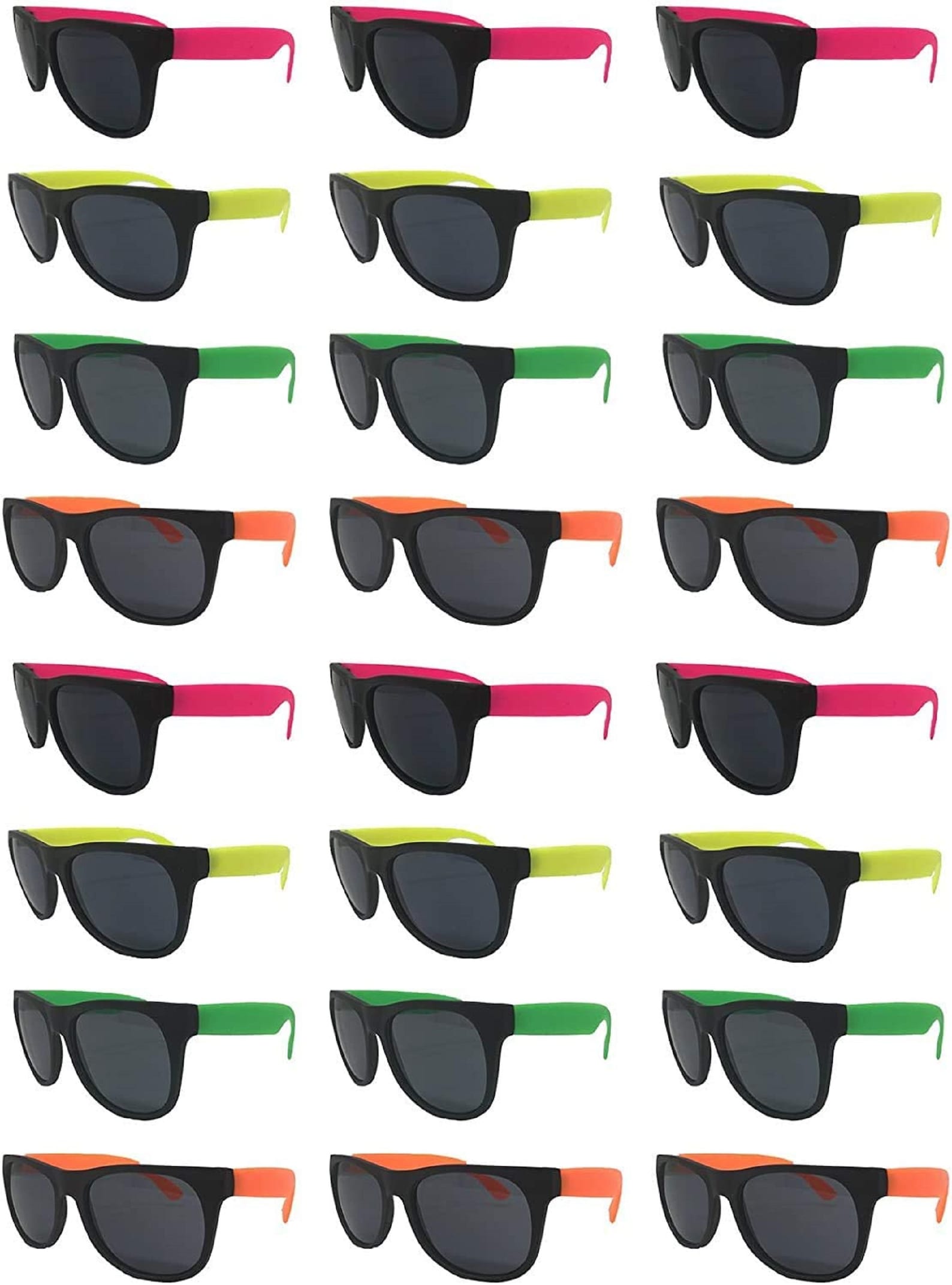 Neon Sunglasses Adults Kids Pack 24 Assorted Cool Colors Neon Sunglasses Party Favors Party Pack Wholesale Bulk