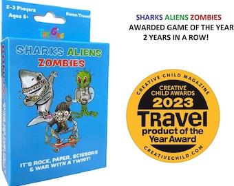 Games For Kids- Sharks Aliens Zombies: Fun Card Game for Kids Families Great Gift For Boys Girls