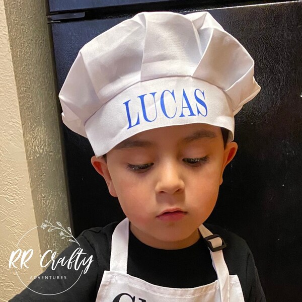 Kids Chef Hat, Personalized, Child/ Toddler Cooking Dress up, Gift for Boy, Gift for Girl, Cooking Costume, Cooking Birthday Party