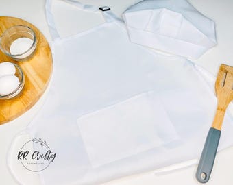 Set di grembiule e cappello da cuoco per bambini, costume da cuoco, regalo di cucina per bambini, set da forno, costume da cucina giocattolo, cappello da cuoco