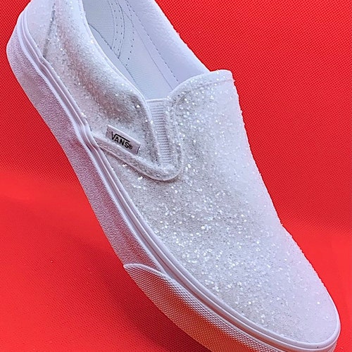 Bridal Glitter Slip On Vans