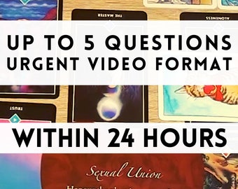 URGENT Up to 5 Questions Tarot Reading / 40-55 min / VIDEO format