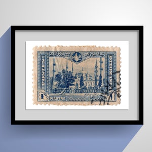 Un cartel de sello otomano oriental NO 7 hecho por una colección privada rara. Escaneado y convertido en un artículo digital descargable en tamaño A3