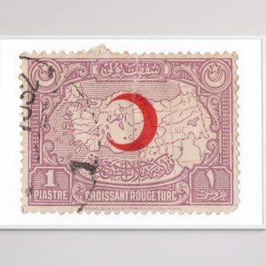 Un cartel de sello otomano oriental NO 5 hecho por una colección privada rara. Escaneado y convertido en un artículo digital descargable en tamaño A3