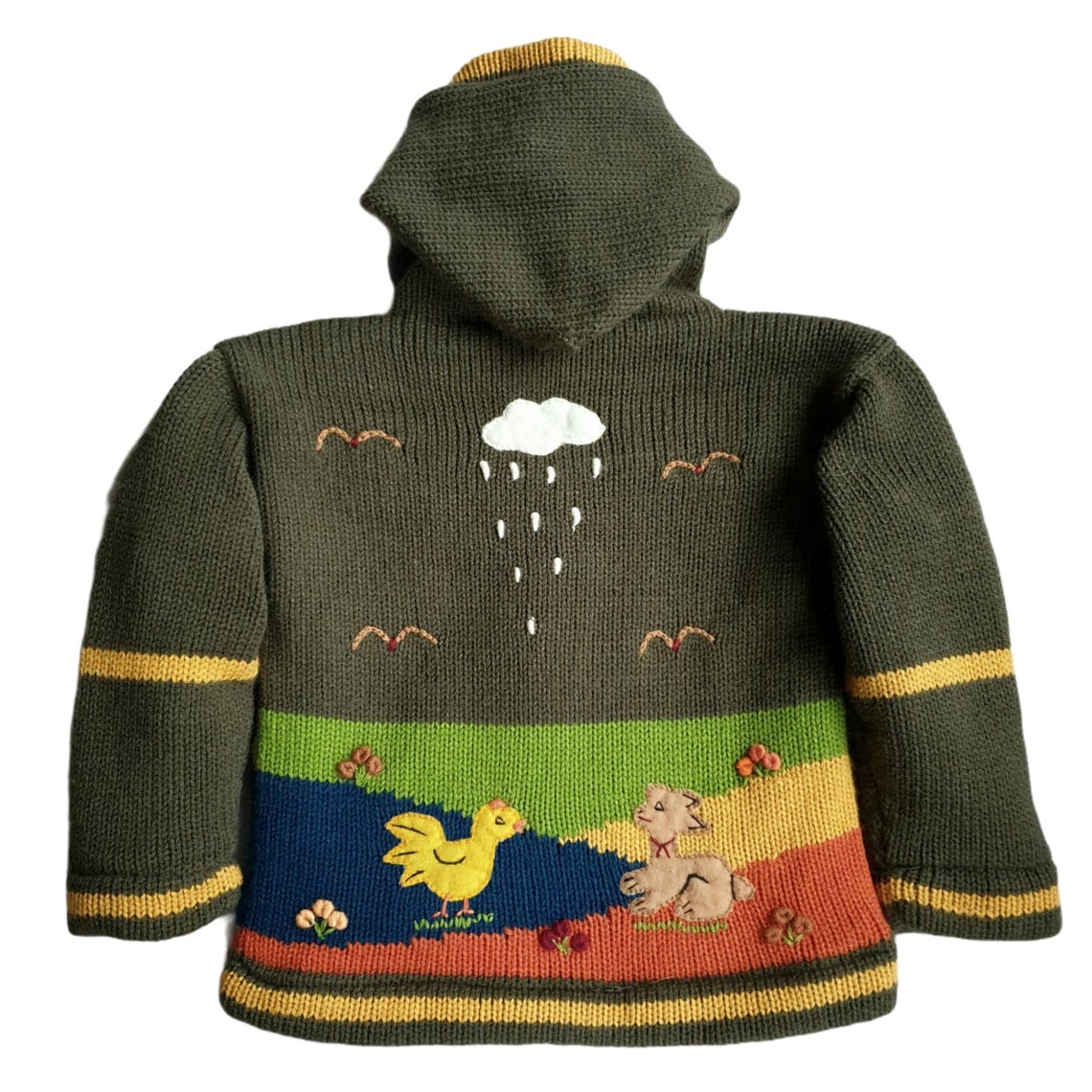 Fleece Lined Embroidered Cardigan With Andean Themes 23 Etsy