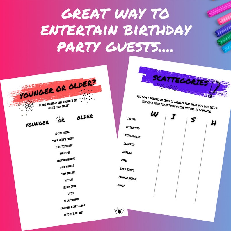 Tween &amp; Teen Girl Birthday Games, Birthday Games for Her, Birthday ...