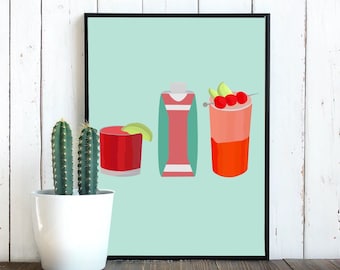 Custom Drink/ Roommate Gift/ Bar Cart / Custom Drink Art/ College Wall Art/ Custom Alcohol Art/ College Drink Art/ Friends Drink/ Housewarmi