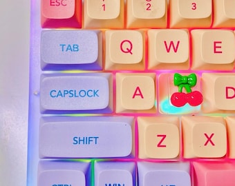 Cherry Keycap, Fruit Keycap, Cute Keycap, Fun Keycap, keyboard decoration, deck aesthetic, Transparent Keycap
