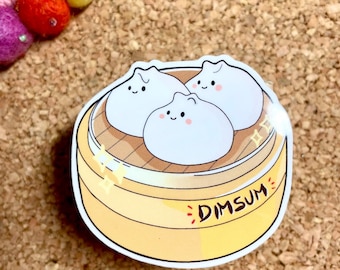 Dimsum | Asian Food Sticker, Chinese food Sticker, Food Sticker, Cute Sticker | Water Resistant, Glossy.