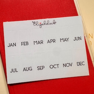 Month Tab Label Clear Sticker Sheet Planner Label Journal