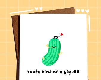 Pickle Card, Dill Card, Greeting Card, Asian food Cared, Holiday Card, Cute Card, Fun Card, Thank you Card, Love Card, Stationary Card