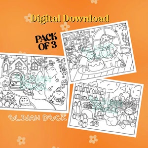 Halloween Pumpkin Coloring Pack of 3 | DIGITAL DOWNLOAD