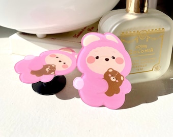 Pink bear Cute Cell Phone Accessories | iPhone Accessories | Samsung Accessories | Phone ring | Phone Holder| Phone Grip | Phone Stand |