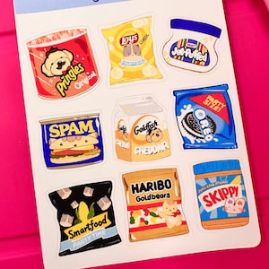Snack Stickers,  Planner Decor Stickers, Flower Sticker,Spam Sticker, Journal Stickers, Scrapbook Stickers, Stationary sticker