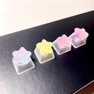 Star Keycap, Cute Keycap, Transparent Keycap, Handmade keycap, Cute keyboard, Request Color or randomly choose. Single Keycap