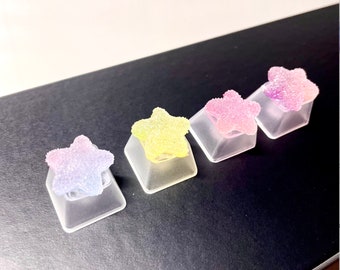Star Keycap, Cute Keycap, Transparent Keycap, Handmade keycap, Cute keyboard, Request Color or randomly choose. Single Keycap