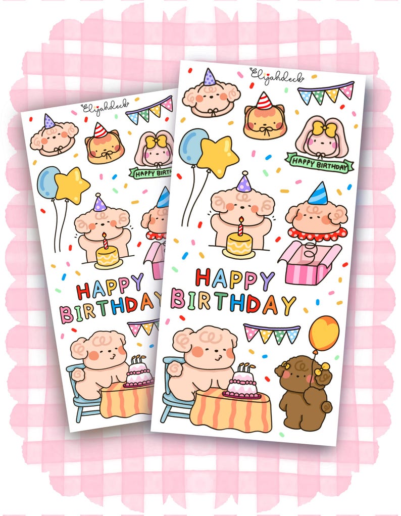 Happy Birthday II Sticker Sheet Cute Decorate Journal Sticker Planner ...