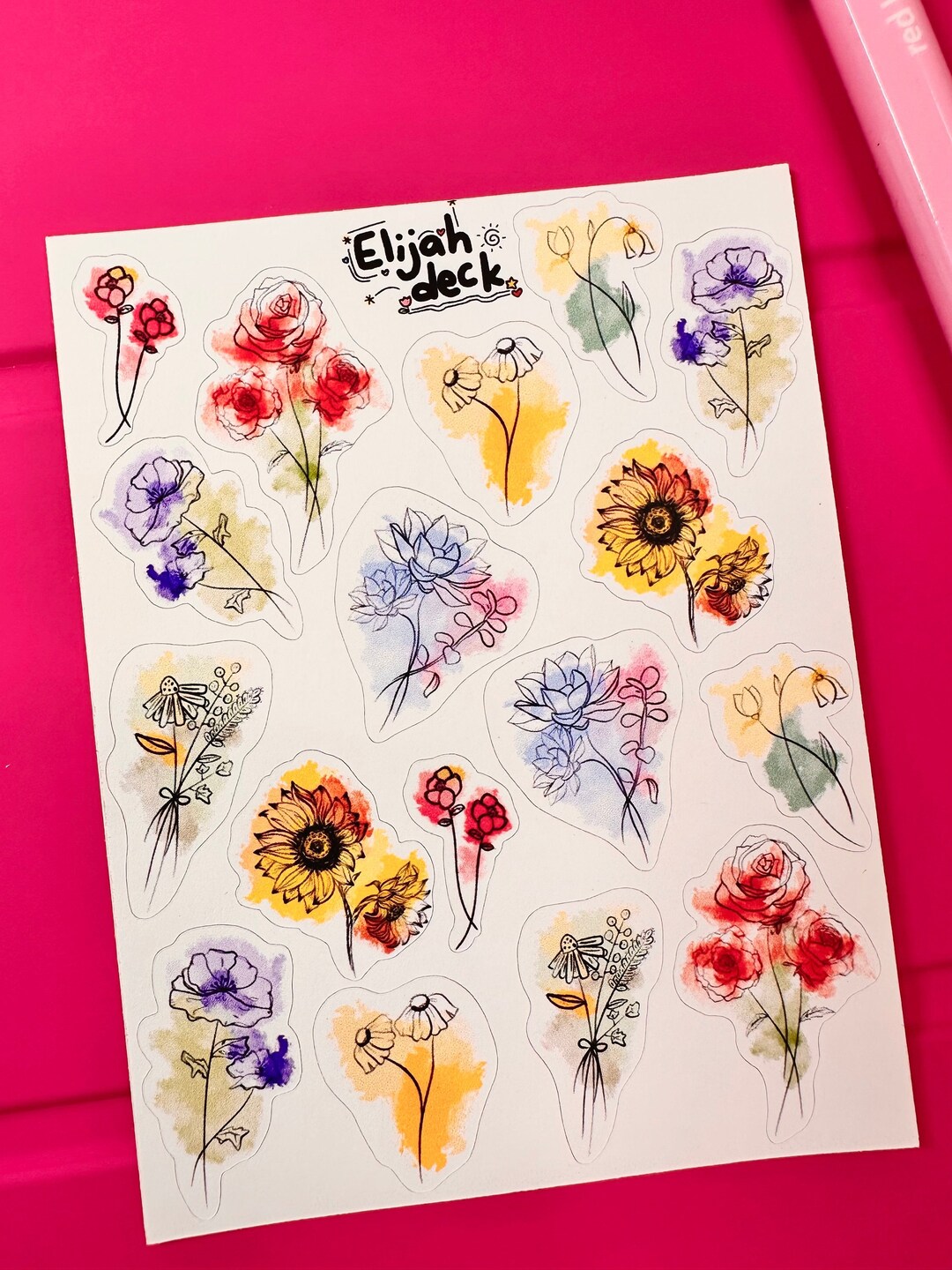 Planner Decor Stickers, Flower Sticker, Floral Stickers for the Planner ...