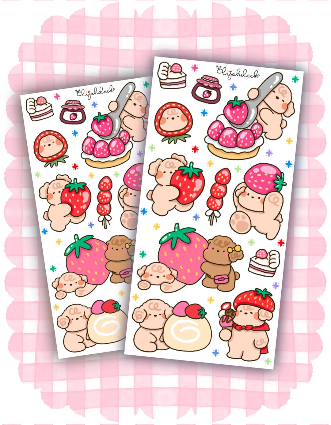 Strawberry Sticker Sheet Cute Decorate Journal Sticker Planner Diary ...