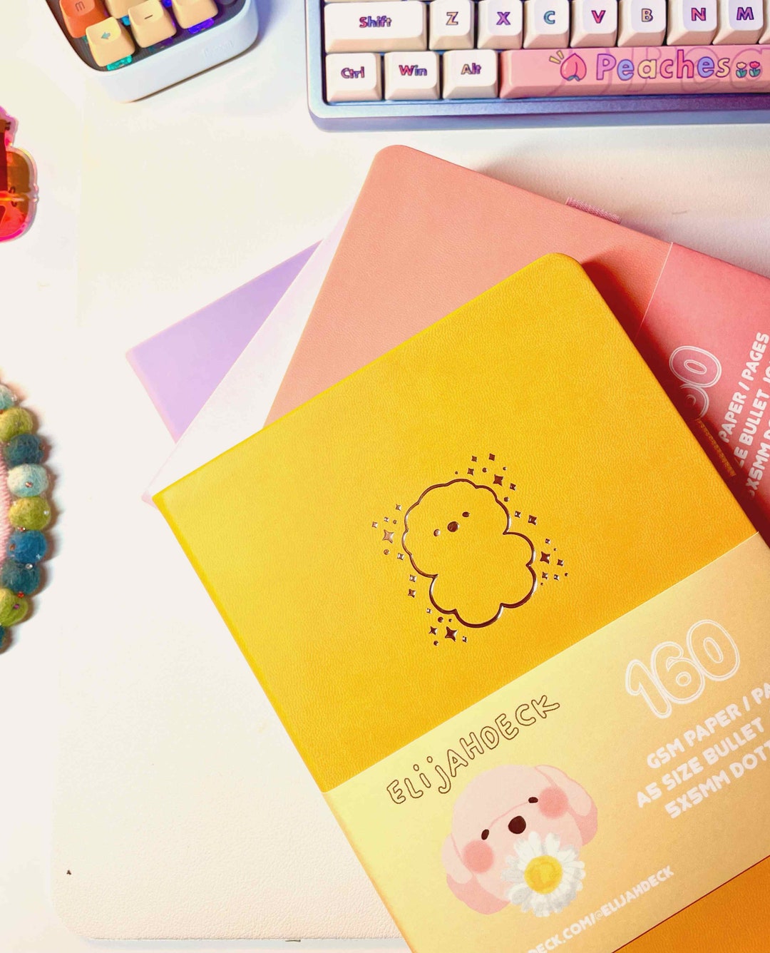 Cute Journal, Leather Planner, 150 Thick Journal, Cute