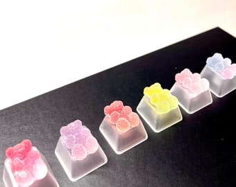 Sugary Gummy Bear Keycap, Cute Keycap, Bear Keycap, Cute Keyboard, Please Request the color or Random color will be sent
