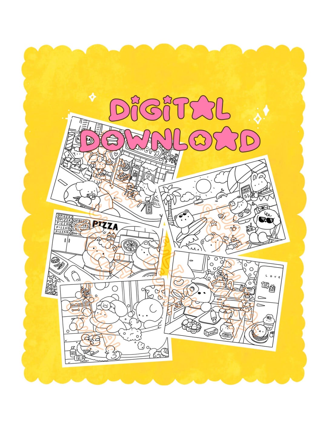 Essential Coloring Pack for 5 Pages | DIGITAL DOWNLOAD - Etsy