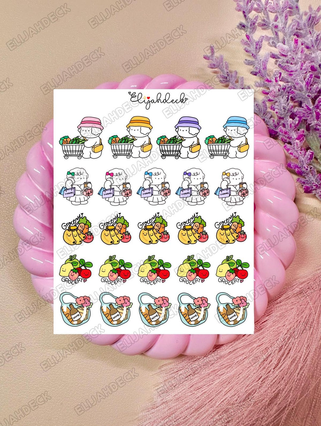 Grocery Planner Sticker Sheet, Journal, Scrapbook, Decorate Stickers ...