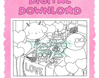 Digital Download | Cute Valentines Dessert Cake Love Dinner