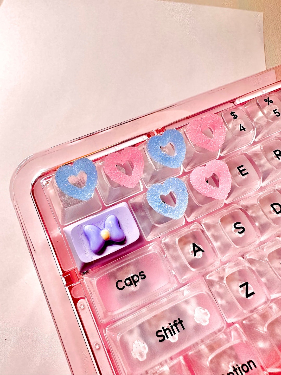 Heart Sugary Keycap, Transparent Clear Keycap, Fun Keycap, Cute Keycap ...