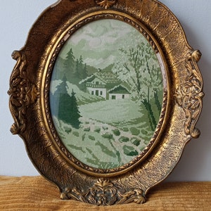 Vintage Gobelin/goblen/Tapestry/Needlepoint , Framed, 1980s
