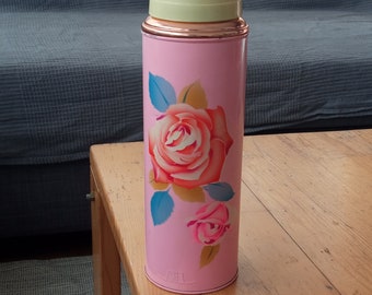 Vintage Metal Chinese Thermos, Vintage Jug, Vacuum Flask Kitchen Decor, Mid Century Retro Kitchen Decor, Min River