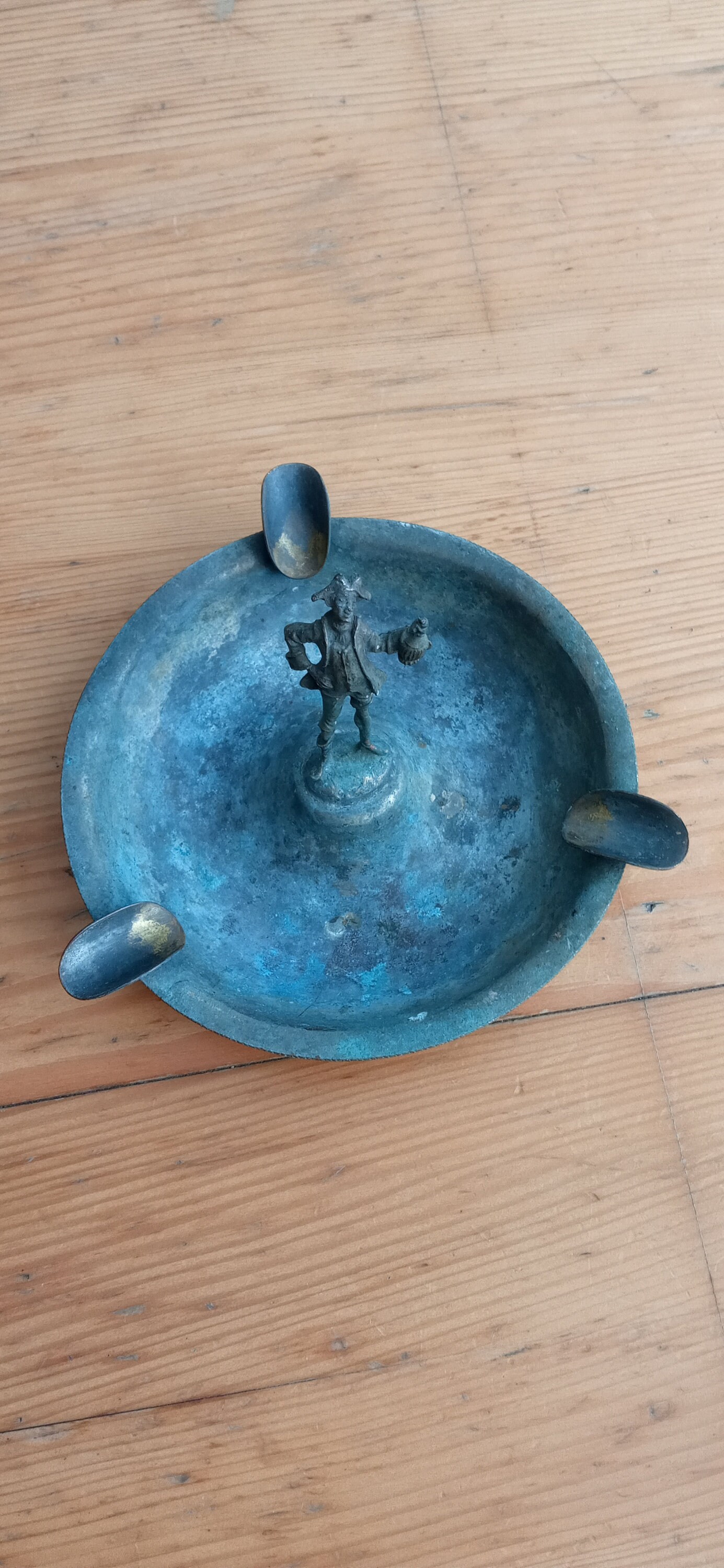 Vintage Brass Silverplated Ashtray With Figurine Etsy UK