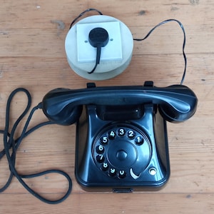 Vintage Rotary Telephone, Bakelite Model, Iskra, Yugoslavia, 1950s