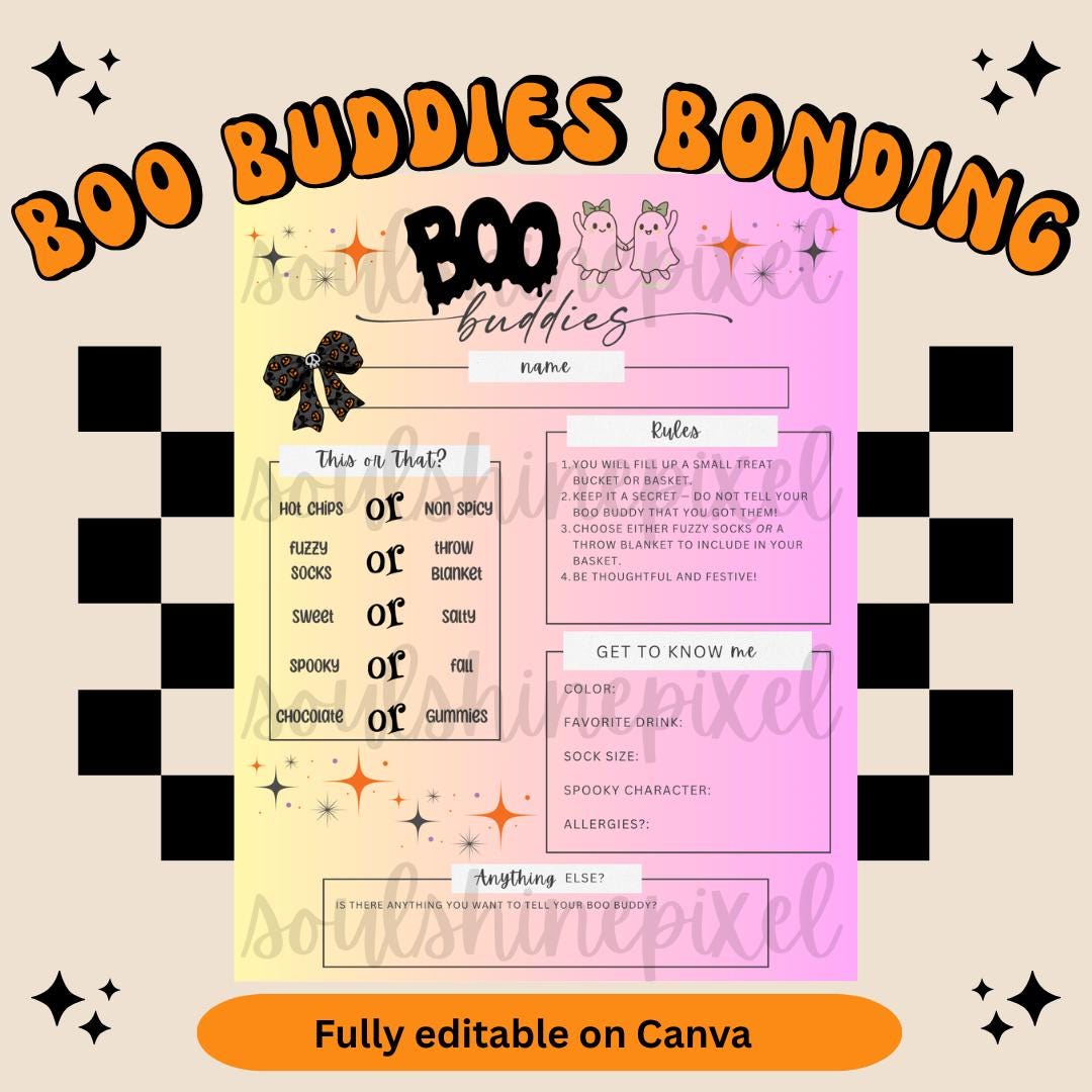 Editable Boo Buddies Activity Sheet – Spooky Fun for Teams, Classrooms ...