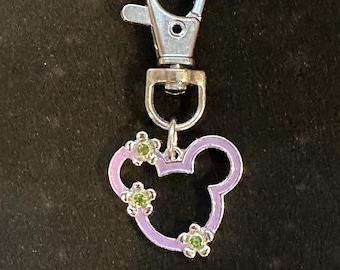 Mickey floral Charm (lavender)| Mickey Charm; Mickey Keychain | Mickey Bag Charm | Mickey Phone Charm | Mickey Luggage Charm