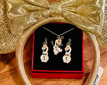 Olaf Necklace set/Olaf earrings/Olaf bracelet/Disney cruise/FE/frozen earrings/Frozen necklace/Frozen bracelet