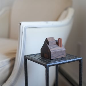 Wooden Sugarhouse Candlestick Holder: Vermont Maple Syrup Shack Decor