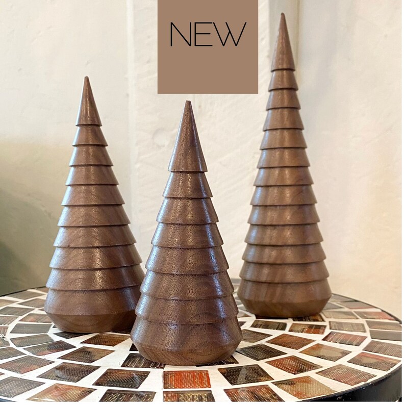 Walnut Christmas Tree, Walnut Wood Fir Trees, Tabletop Christmas Trees