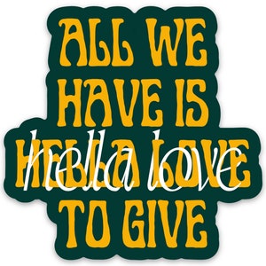 HELLA LOVE (CHÊNE) | Base-ball | Oakland | Région de la Baie | Autocollant en vinyle