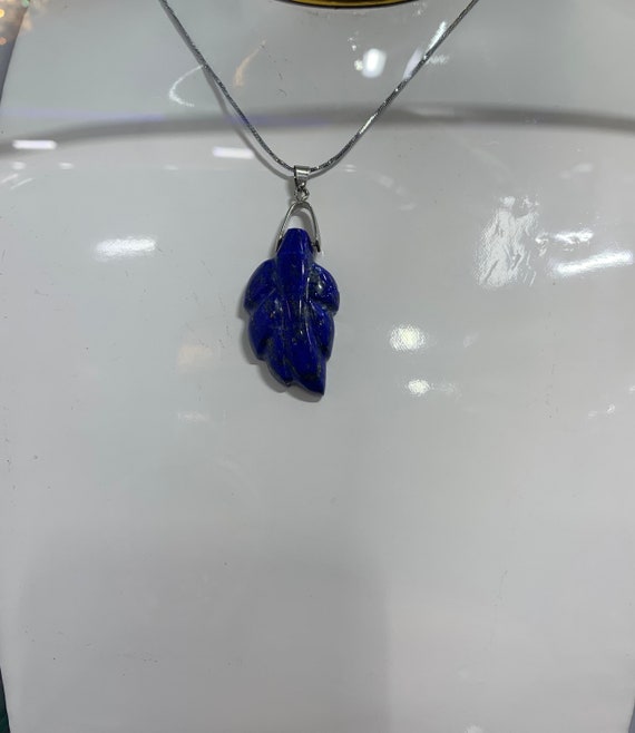 Lapis Lazuli Autumn Leaf Pendant